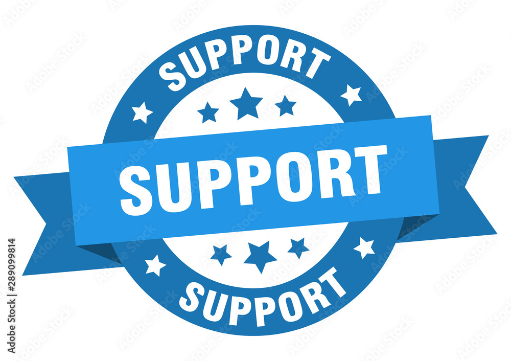 support ribbon. support round blue sign. support