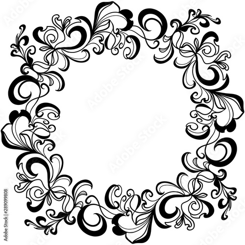 Isolated beautiful patterned frame.Ornament pattern.Can be used for designer wallpapers, for textile, packaging, printing or any desired idea.