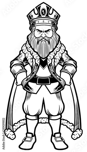 King Standing Line Art