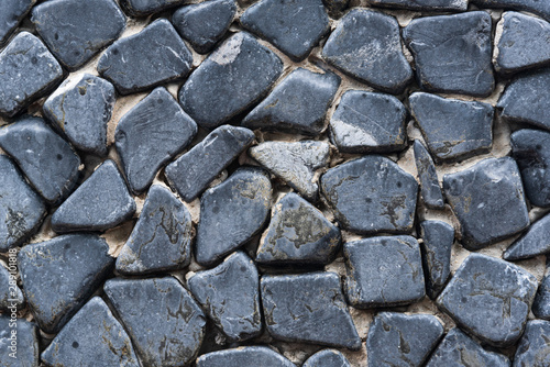Stone texture background.Mixed shape and mixed color of stone floor.