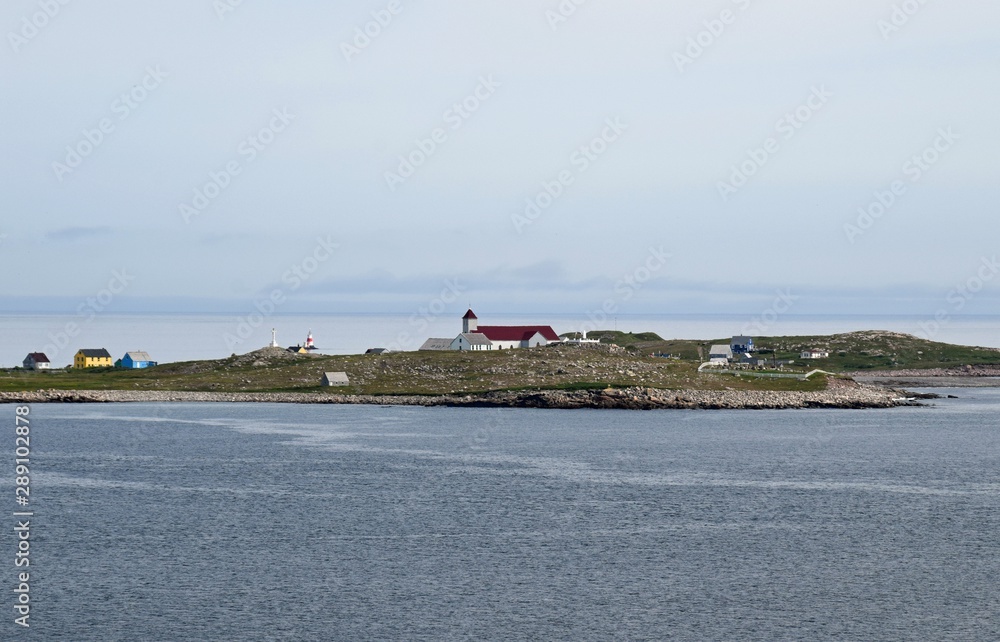 view across the ocean towards Ile aux Marin, Saint Pierre and Miquelon 