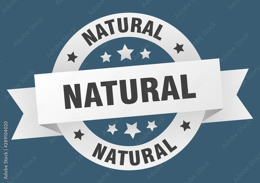 Fototapeta premium natural ribbon. natural round white sign. natural
