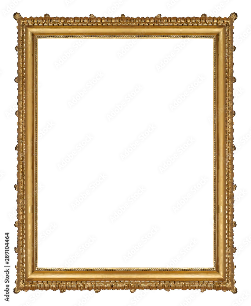 Golden frame for paintings, mirrors or photo isolated on white background Golden frame for paintings, mirrors or photo isolated on white background