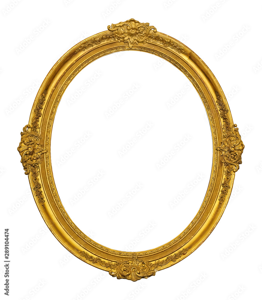 Golden frame for paintings, mirrors or photo isolated on white background Golden frame for paintings, mirrors or photo isolated on white background