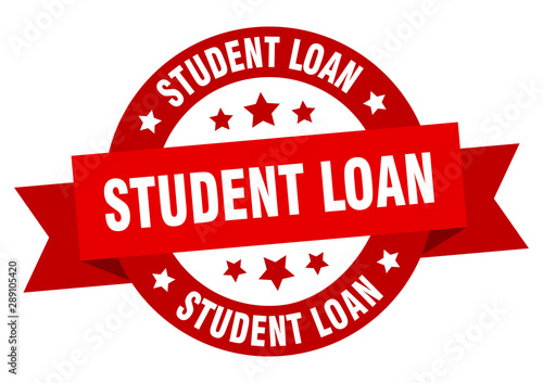 student loan ribbon. student loan round red sign. student loan
