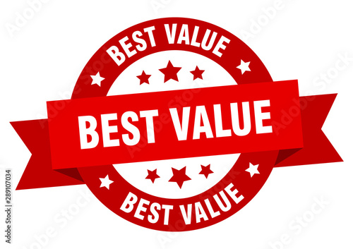 best value ribbon. best value round red sign. best value