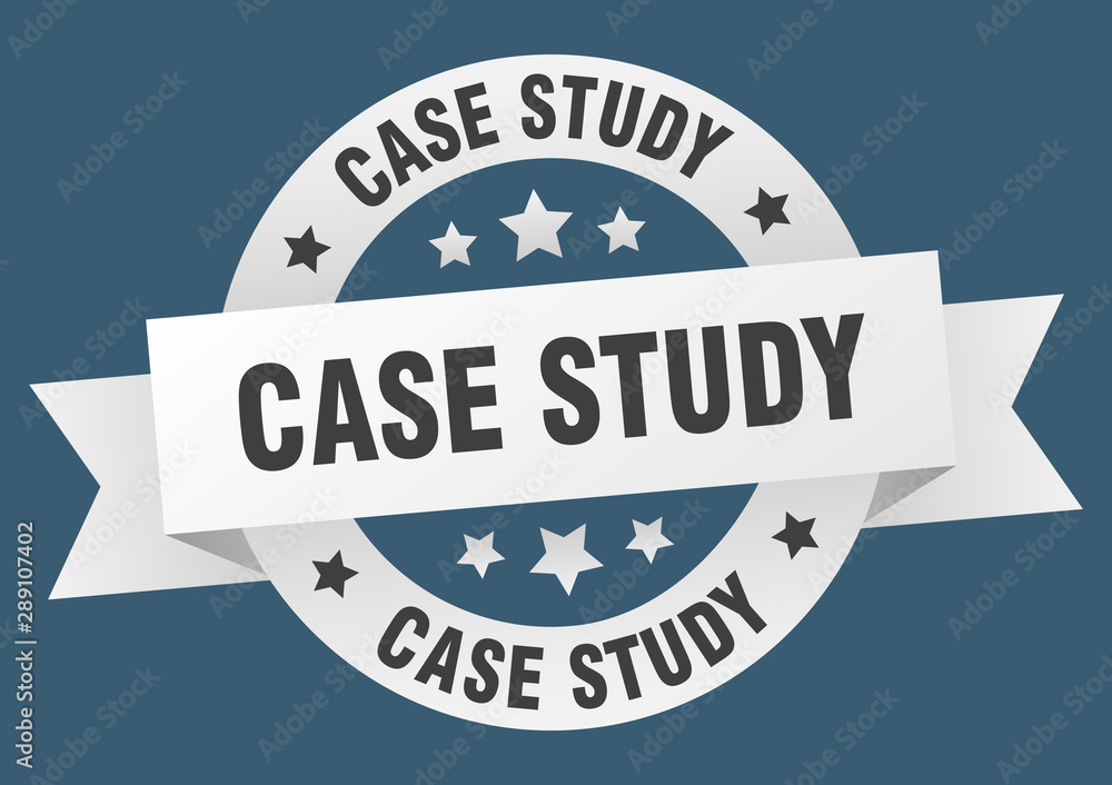 Obraz premium case study ribbon. case study round white sign. case study