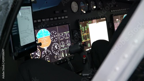 Instrument panel helicopter simulator with control lever