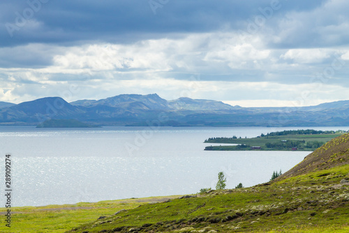 Leirvogsvatn lake on the road to Pingvellir, Iceland photo