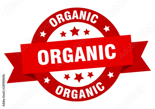 organic ribbon. organic round red sign. organic