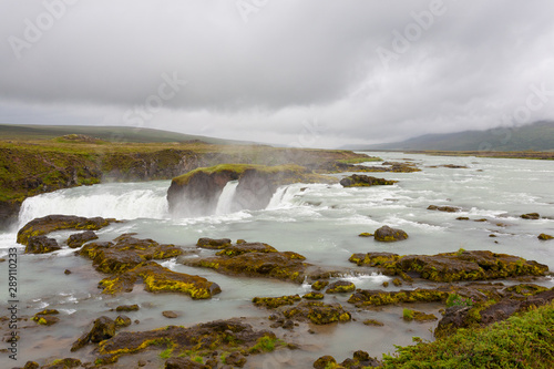 Godafoss falls in summer season view, Iceland
