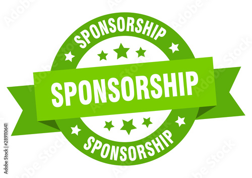 sponsorship ribbon. sponsorship round green sign. sponsorship