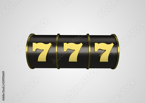 Slot Reels Casino Retro Style 3D Render