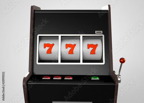 Slot Machine Casino Retro Style 3D Render