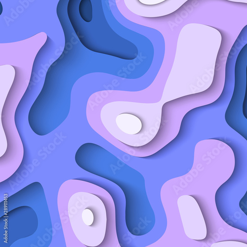 Blue papercut background template vector