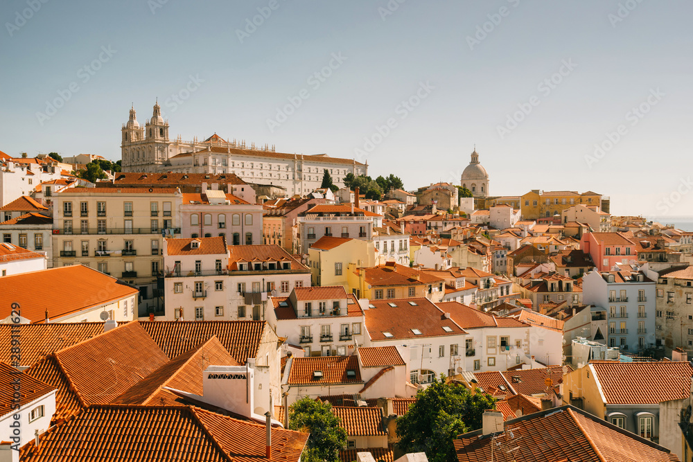 Paysage des toits de Lisbonne au Portugal