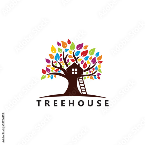 Tree House Logo Template Design
