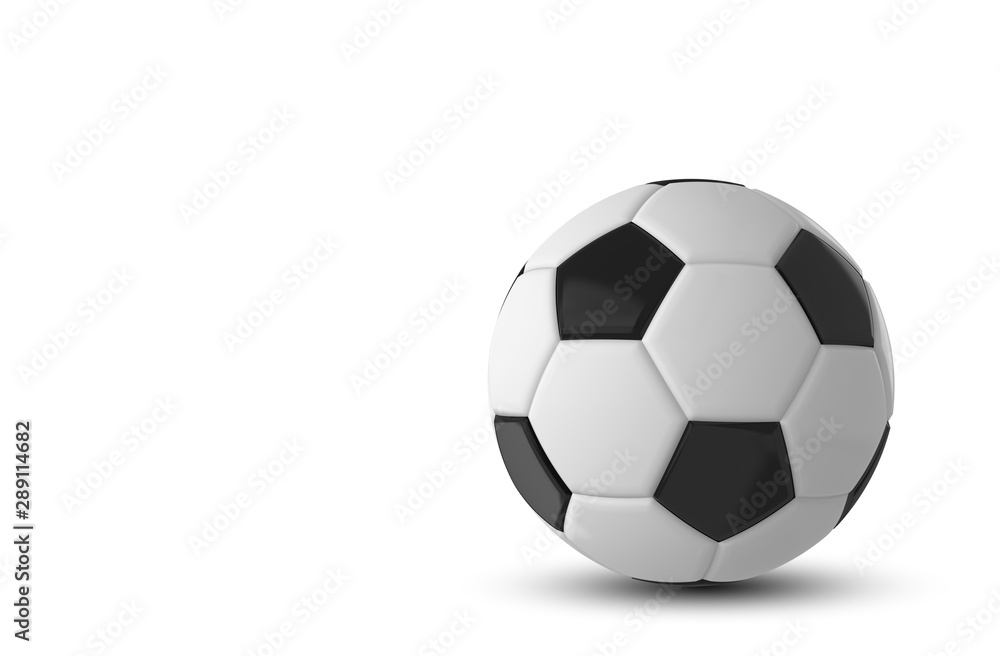 3d rendered illustration of black and white soccer ball on white background 3d rendered illustration of black and white soccer ball on white background