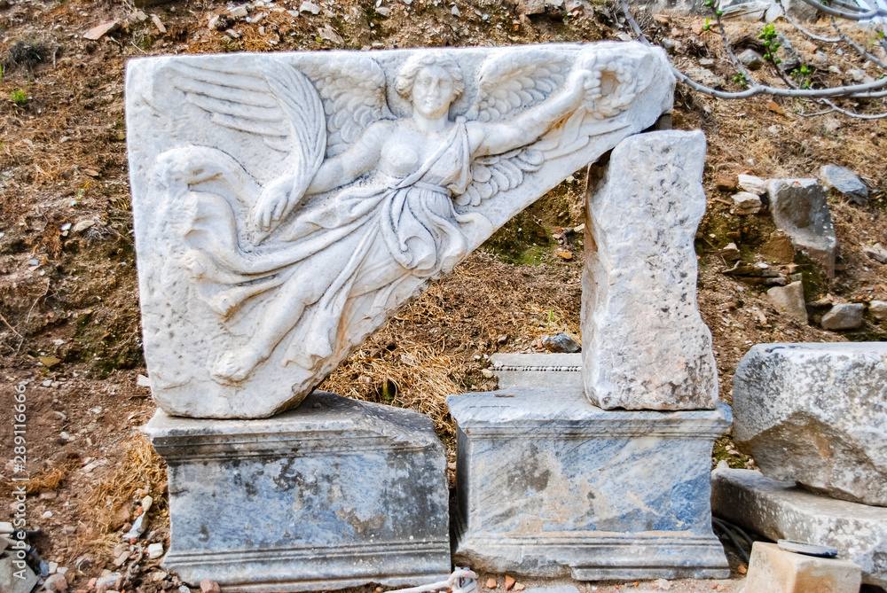 Marble Relief of Nike, the Goddess of Victory, at Ephesus, izmir, Turkey.  Stock Photo | Adobe Stock