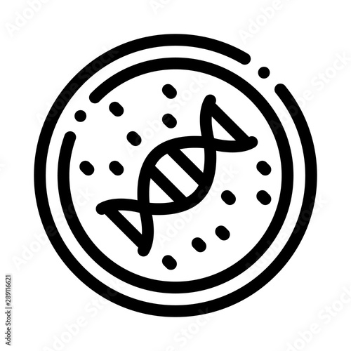 Molecule In Lab Glass Test Ware Biomaterial Vector Icon Thin Line. Biology And Science Flasks, Bioengineering, Dna And Medicine Biomaterial Concept Linear Pictogram. Monochrome Contour Illustration
