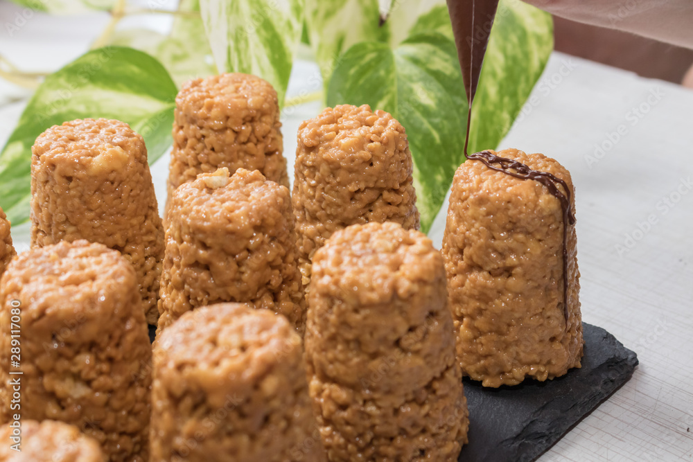 anthill cake covered with chocolate anthill cake covered with chocolate