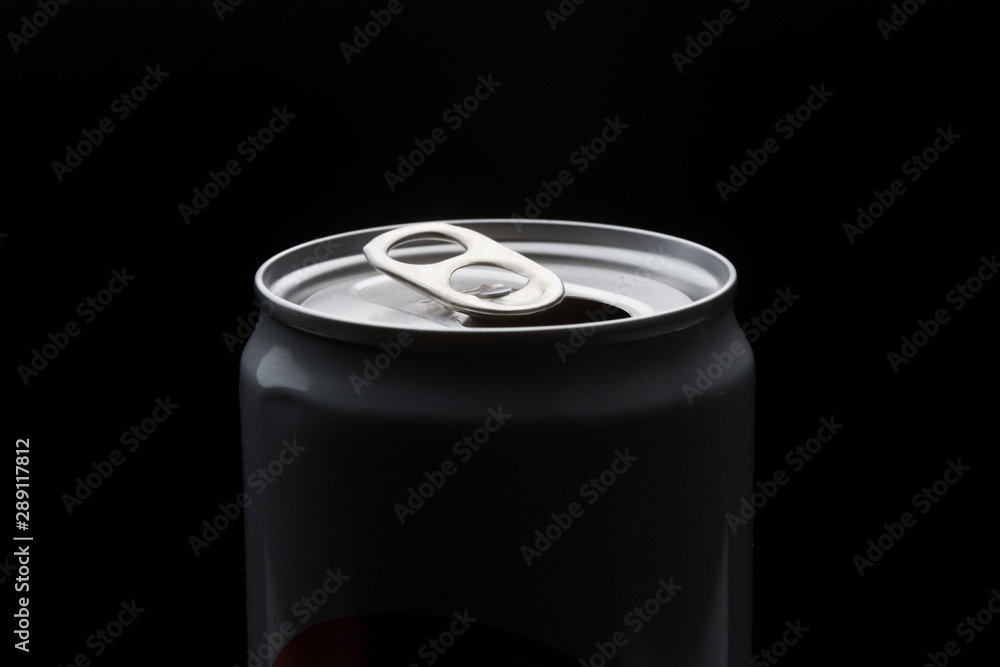 aluminum beverage can isolated on a black background aluminum beverage can isolated on a black background