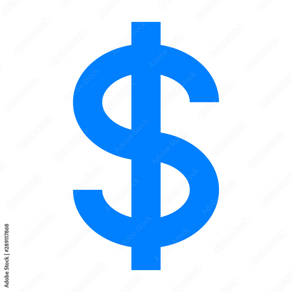 Dollar currency sign symbol - blue simple, isolated - vector Dollar currency sign symbol - blue simple, isolated - vector