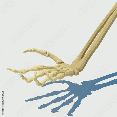 Vector isometric skeleton hand. Illustration for Halloween