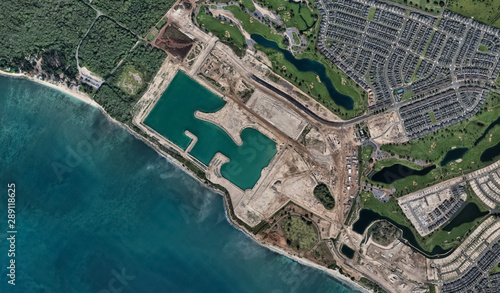 Wallpaper Mural Pacific coast and infrastructure of Honolulu Hawaii USA from the height of the drone flight Torontodigital.ca