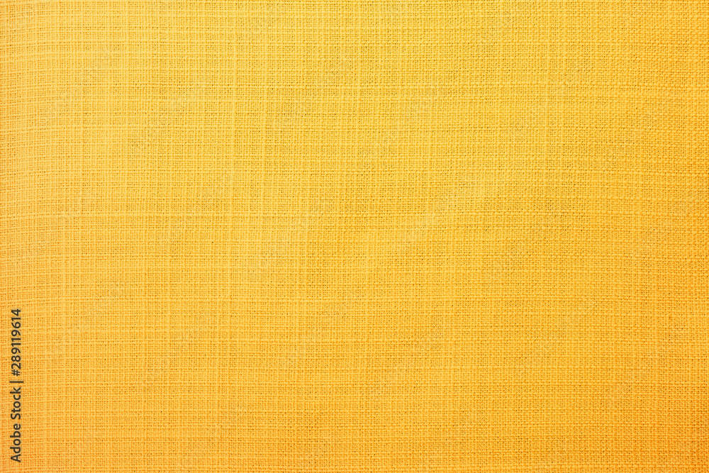 Golden yellow linen fabric of table cloth texture background - obrazy, fototapety, plakaty 