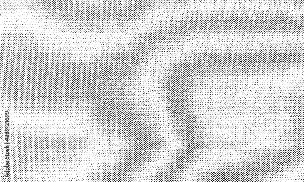 Vector fabric texture. Distressed texture of weaving fabric. Grunge background. Abstract halftone vector illustration. Overlay to create interesting effect and depth. Black isolated on white. EPS10.