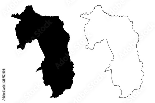Amambay Department (Departments of Paraguay, Republic of Paraguay) map vector illustration, scribble sketch Amambay map.. photo