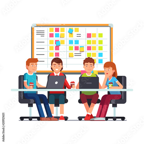 Tteam working together on a IT startup business