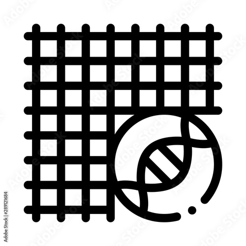 Medical Surgical Mesh Biomaterial Vector Icon Thin Line. Biology And Science Flasks, Bioengineering, Dna And Medicine Biomaterial Concept Linear Pictogram. Monochrome Contour Illustration