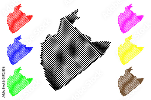 Tozeur Governorate (Governorates of Tunisia, Republic of Tunisia) map vector illustration, scribble sketch Tozeur map