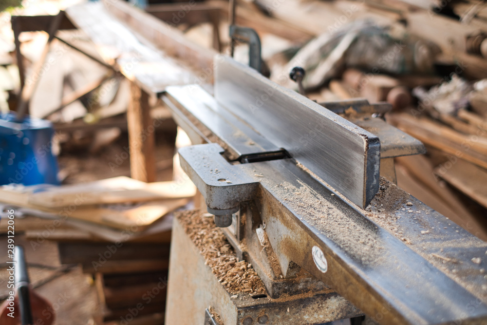 Wood surface planer machine. Woodworking tools and technology. Wood surface planer machine. Woodworking tools and technology.