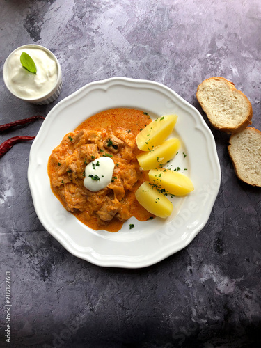 Szegediner Cabbage Meat. Hungarian Goulash specialthy. 