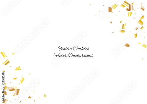 Festive glitter rectangle confetti background. Abstract frame confetti texture for holiday, postcard, poster, website, carnivals, birthday and children's parties. Cover confetti mock-up. Wedding card