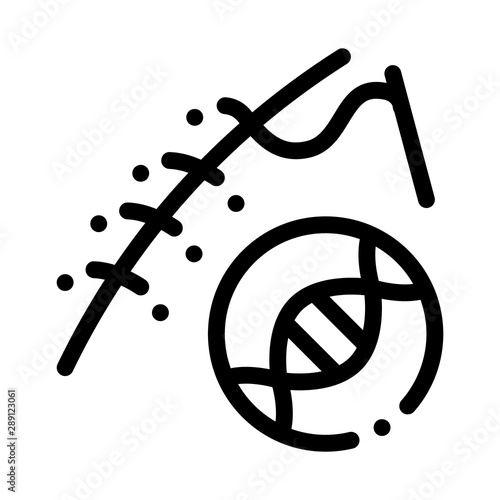 Surgery Medical Stitches Biomaterial Vector Icon Thin Line. Biology And Science Flasks, Bioengineering, Dna And Medicine Vaccine Biomaterial Concept Linear Pictogram. Monochrome Contour Illustration