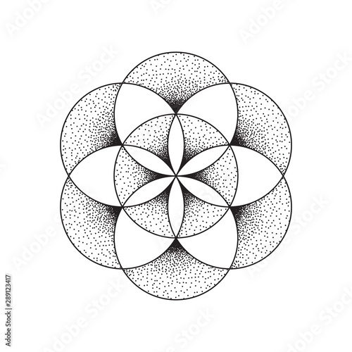 Flower of life symbol. Geometric symbol. Vector illustration EPS 10 isolated on white background