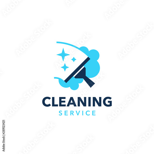 Professional cleaning company logo design. Modern flat design style for your company branding.