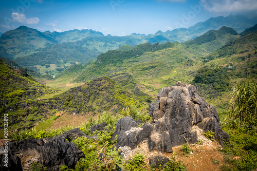 Dong Van Karst plateau, Ha Giang province, northern Vietnam. Limestone landscape. 