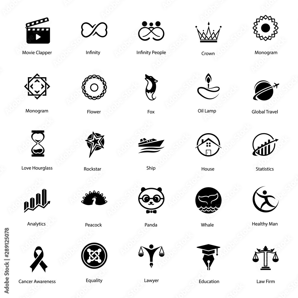 Business and Decorative Emblems Solid Vectors Business and Decorative Emblems Solid Vectors