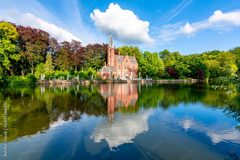 Fototapeta premium Lake of Love in summer, Bruges, Belgium