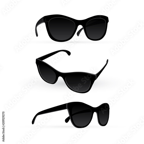 Sunglasses. Realistic sunglasses vector illustration. Part of set. 