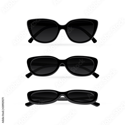 Sunglasses. Realistic sunglasses vector illustration. Part of set. 