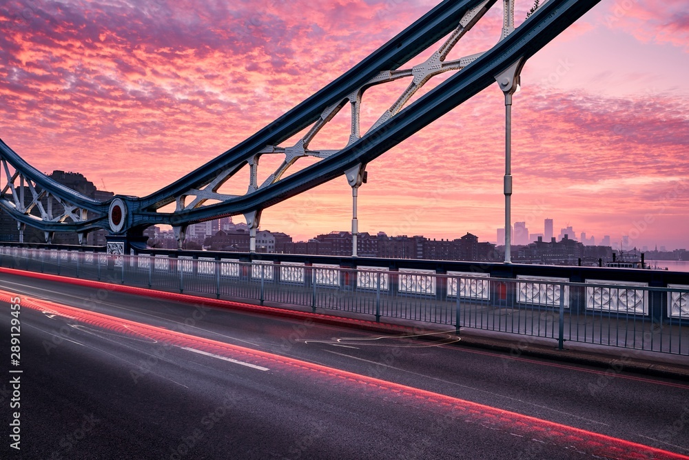 London at colorful sunrise