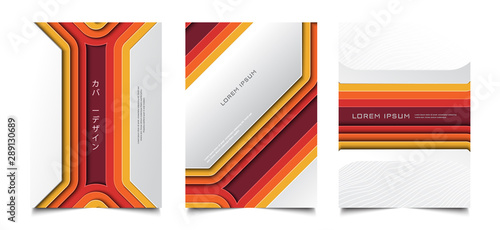 Fényképezés Sleek modern futuristic 3d cover design set, advertising, branding, presentation design template