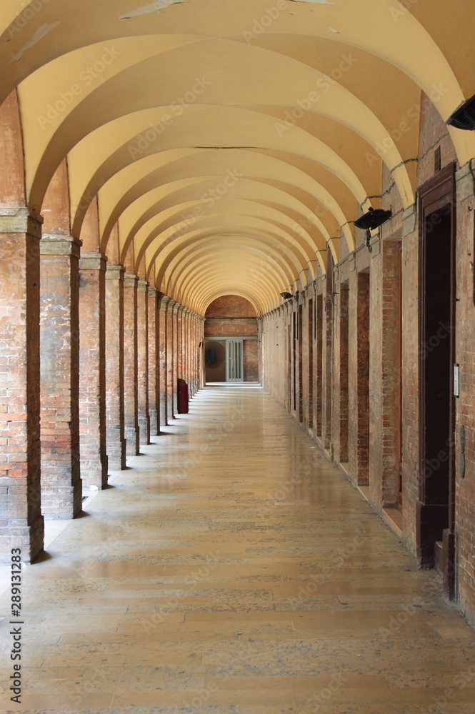 Colonnade in Urbino, Italy