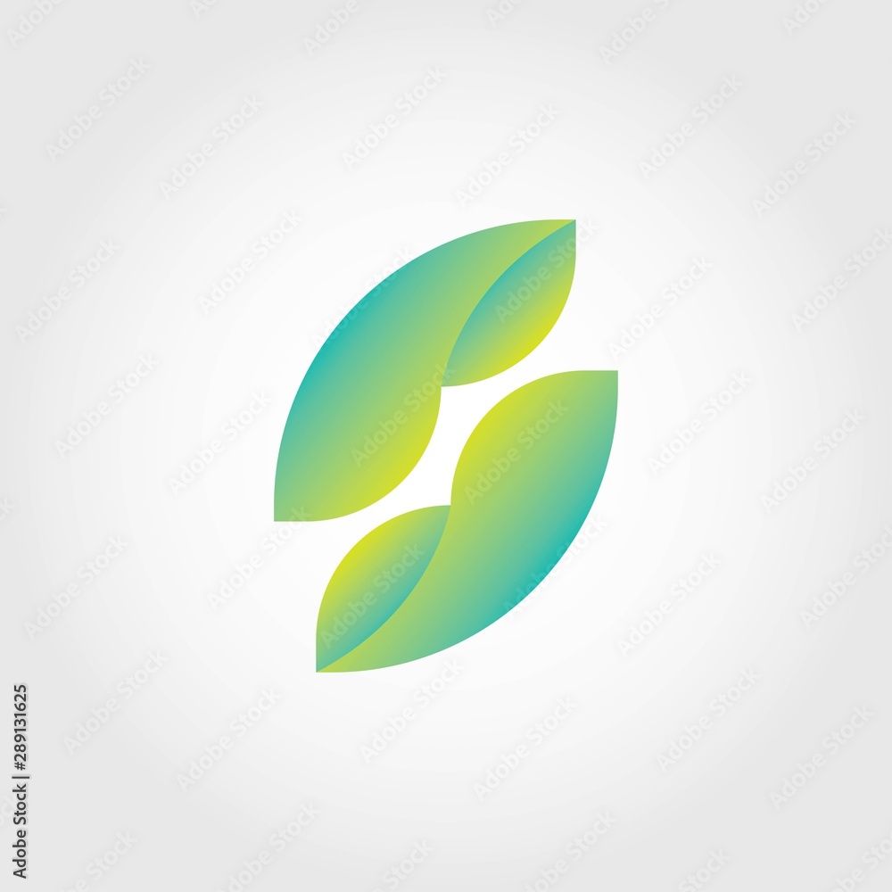 Abstract letter S logo inspiration.letter S with leaf shape logo design	
